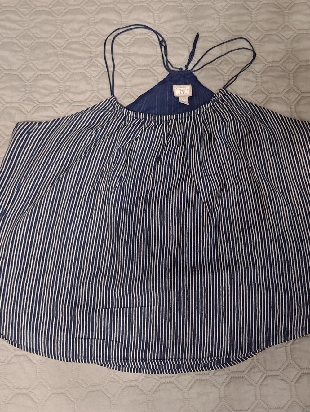 Converse Brabd Striped Navy Halter Tank Top - XL